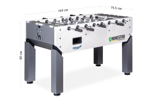 Игровой стол - футбол "Nine Star Iron Men ITSF Grey" (144х75,5х90)_D3